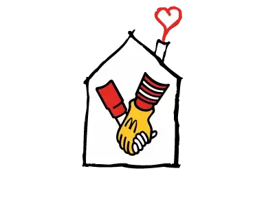 Ronald McDonald House Charities Ronald McDonald House Charities logo in white